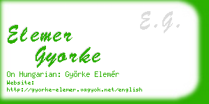 elemer gyorke business card