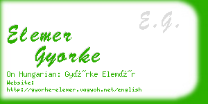 elemer gyorke business card